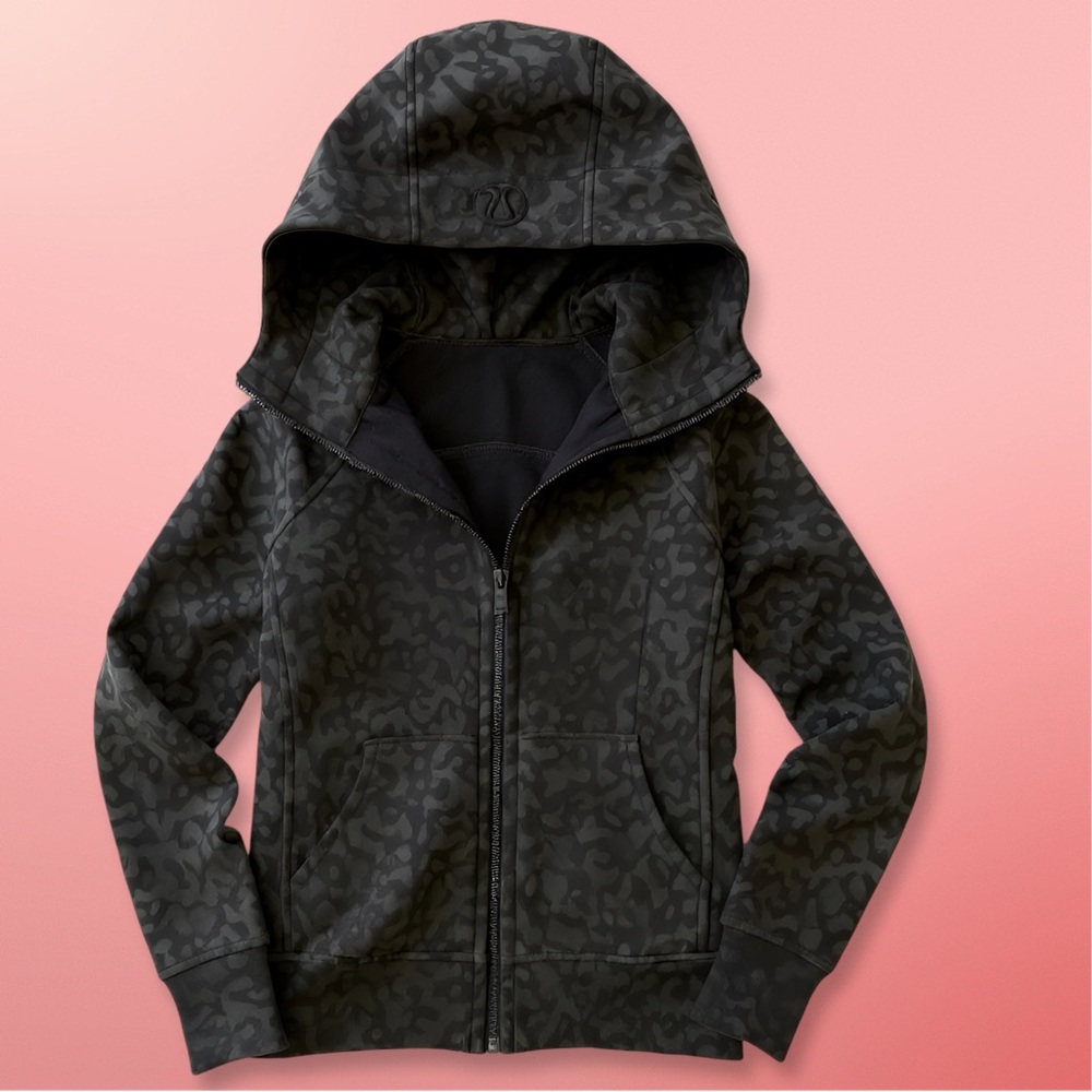 Lululemon scuba animal print zip up hoodie, Size 2